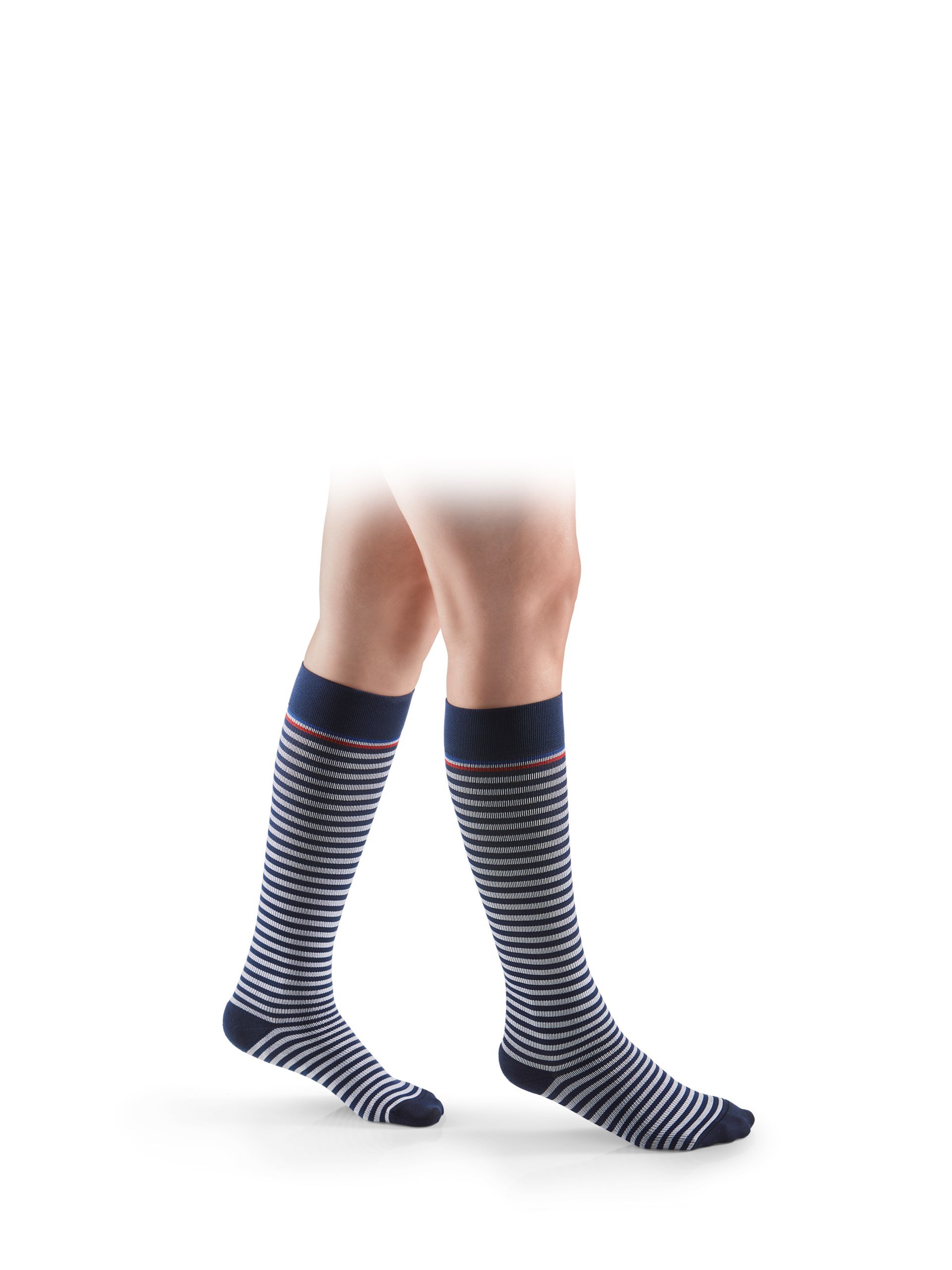 productshot_chc_highlight_mariniere_female_ad_primary-pose_marine-white_rgb_ecne Gambaletti Sigvaris HIGHLIGHT MARINIERE for woman - immagine 1